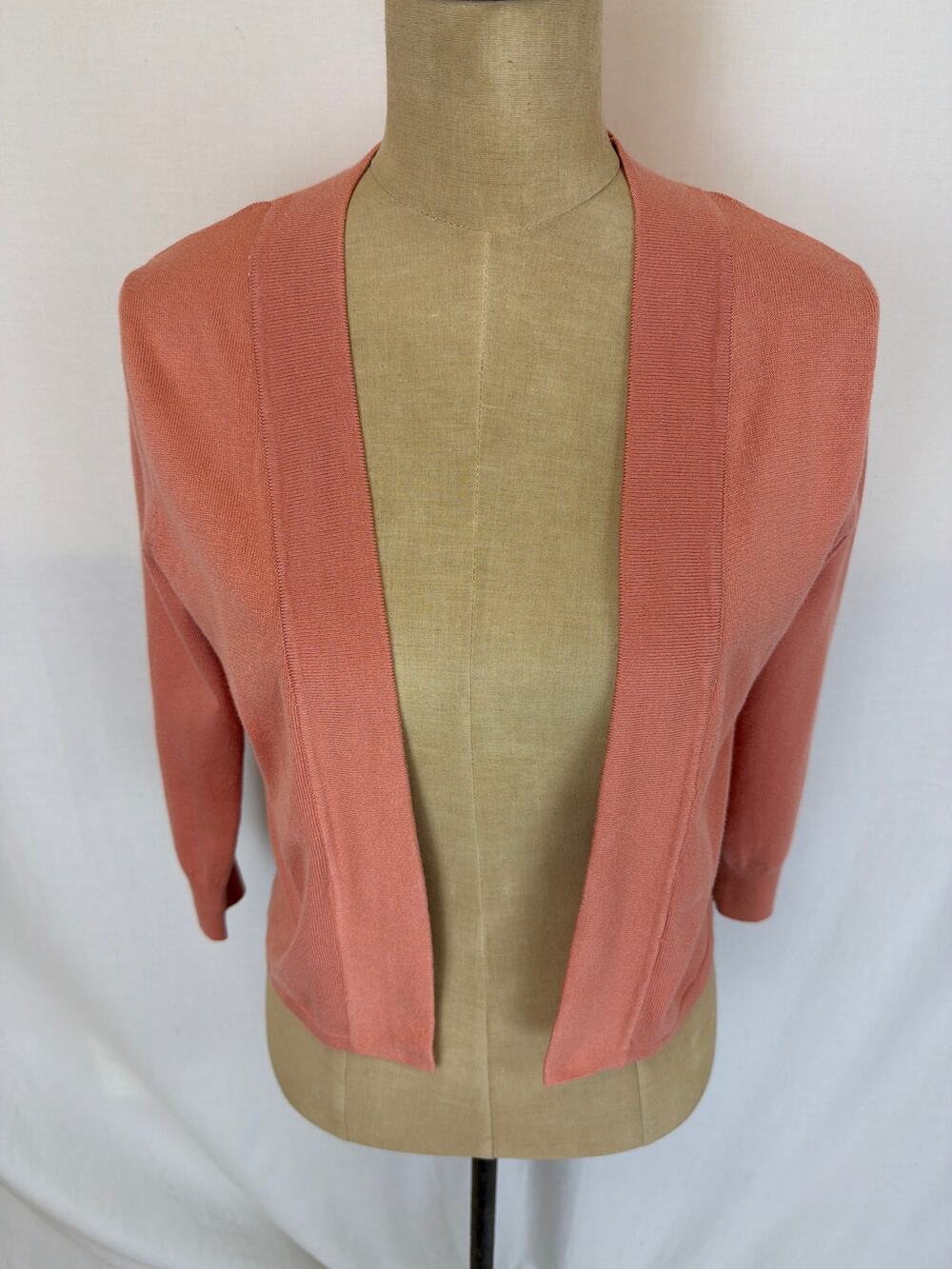 NWT  Soya Concept Terra Cotta / Salmon Cropped Cardigan Sweater  XSmall #0514